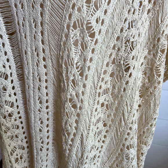 Crochet Knitted Tassel Tie Kimono Cover Up One Size - Picture 2 of 4